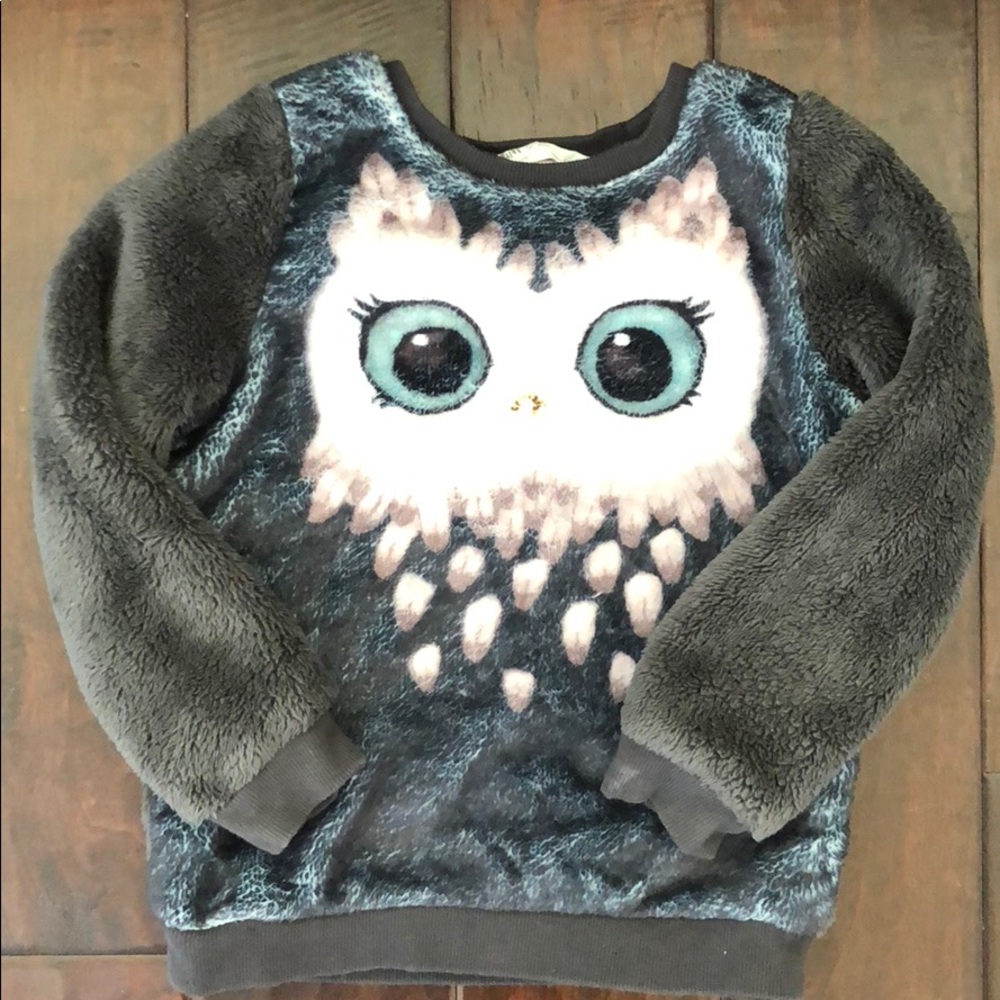 H&M Fuzzy Owl Sweatshirt - Size 4-6